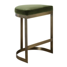 Ivanna Brass Counter Stool Moss - Green / Bronze by Uttermost - View 1