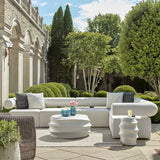 Bolster Back Armless Outdoor Sofa - White by Uttermost - View 2