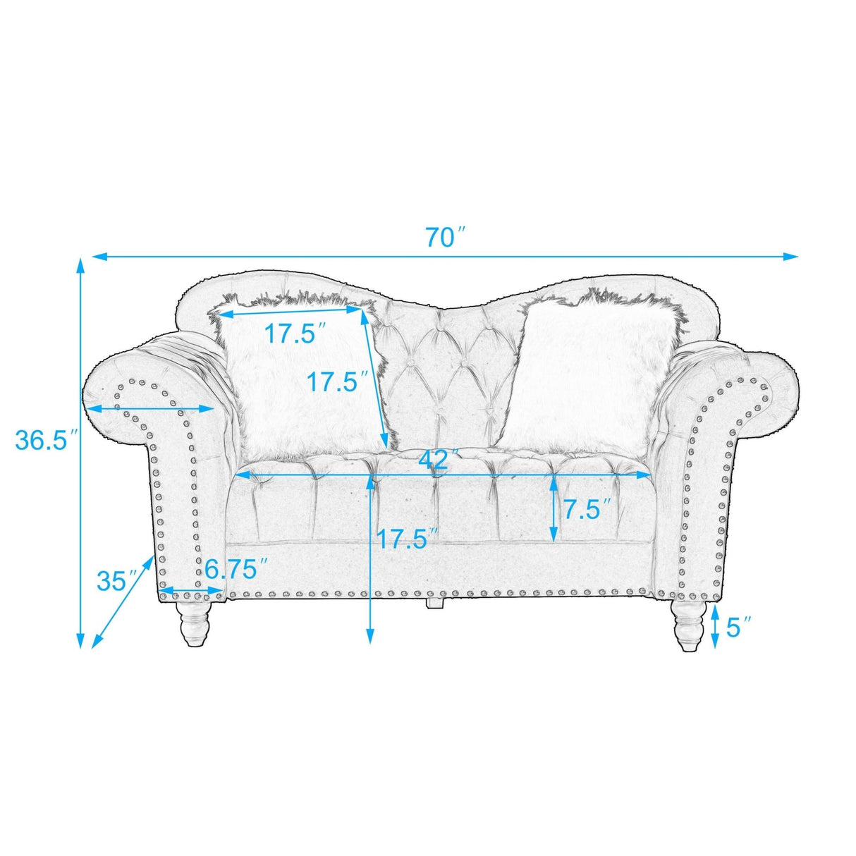 3 Piece Living Room Sofa Set, including 3 - Seater Sofa, Loveseat and Sofa Chai | Home Elegance USA