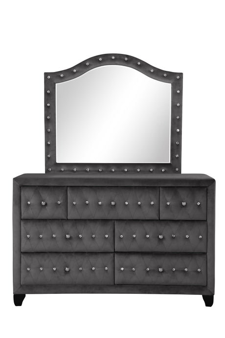 Encore Modern Style Tufted and Upholstered King 5PC Bedroom set made with wood in Gray(NJ INVENTORY) - sold by Home Elegance USA
