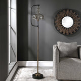 Elieser Industrial Floor Lamp - Light Brown / Black by Uttermost - View 4