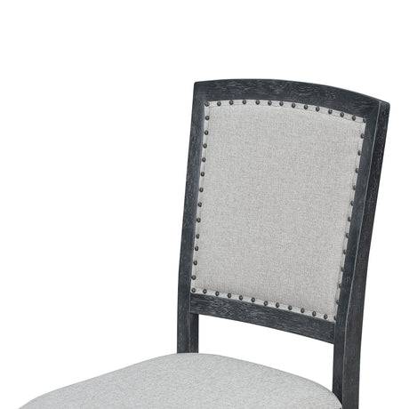 TOPMAX Rustic Extendable Dining Table Set with Removable Leaf, Upholstered Dining Chairs, Black, Rubberwood, 84 Inch - sold by Home Elegance USA