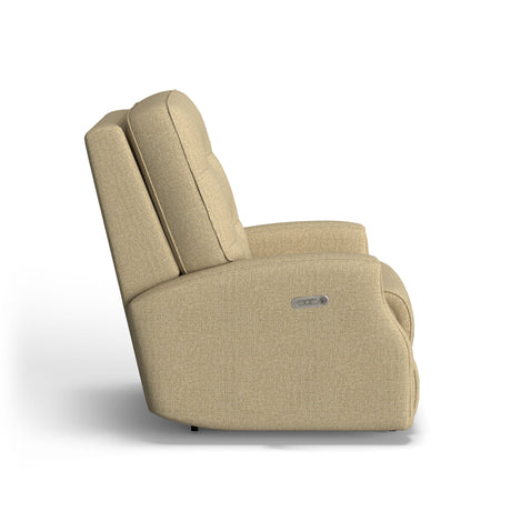 Devon Transitional Fabric Power Recliner, Power Headrest | Flexsteel