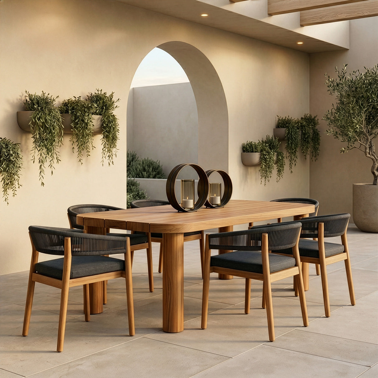 Kamari - Outdoor Natural Teak Dining Table - View Image 1