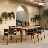Kamari - Outdoor Natural Teak Dining Table - View Image 1