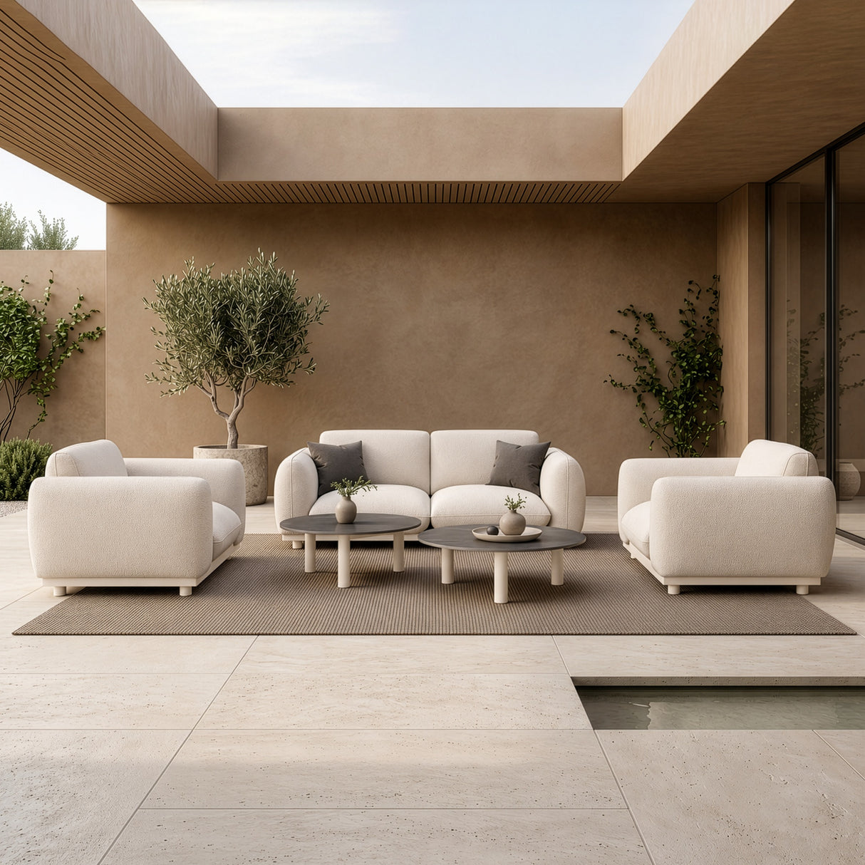 Palma - Outdoor Grey Olefin Fabric Sofa Set - View Image 1