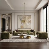 Siegal - Modern Olive Green Fabric Sofa - View Image 1