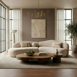 Spiro - Modern Beige Fabric Curved Sectional Sofa - View Image 1