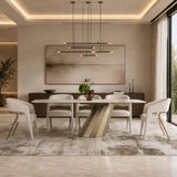 Vela - Modern Ceramic + Brass Dining Table - View Image 1