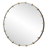 Pali Industrial Round Mirror - Gold by Uttermost - View 4