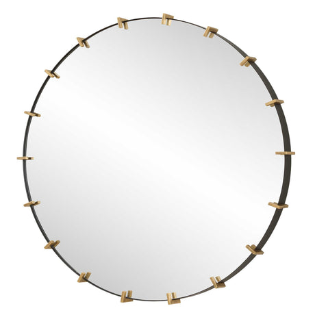 Pali Industrial Round Mirror - Gold by Uttermost - View 4
