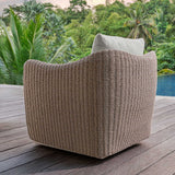 Sunset Outdoor Swivel Lounge Chair Oatmeal / Oyster White - Light Brown / White by Uttermost - View 10