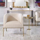 Jacobsen Shearling Accent Chair Off White - White / Light Brown by Uttermost - View 3