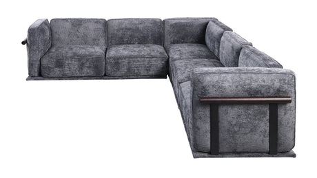 120' length , Fashionable modular sofa with iron and wood frame chenille sofa, Dark Gray ,uitable for living room - sold by Home Elegance USA