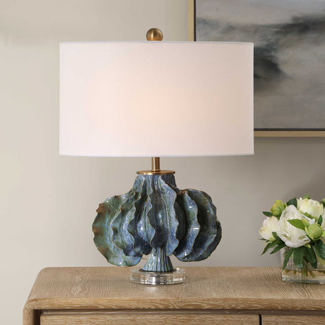 Ruffle Up Table Lamp - Blue by Uttermost - View 2