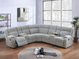 Sectional Sofa w Console Cup Holder 3pc Set Ash Color Luxurious Upholstered Fur Like Corduroy Living Room Couch Motion Reclining - sold by Home Elegance USA