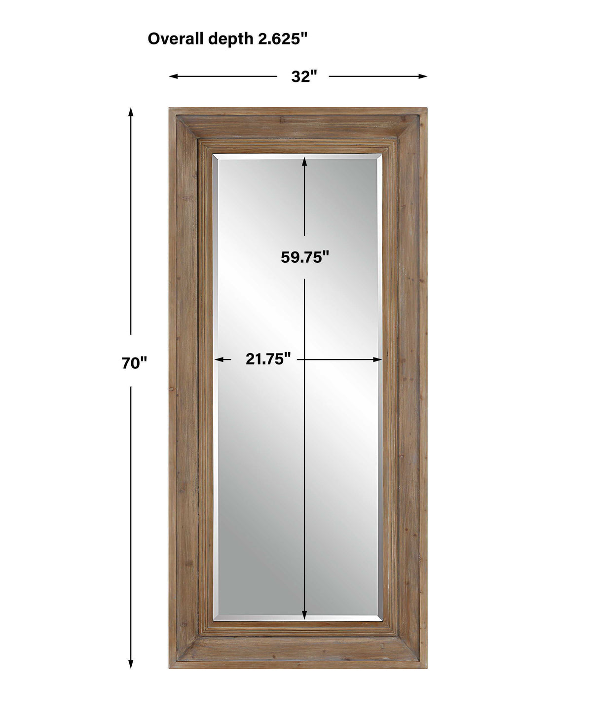 Missoula Large Natural Wood Mirror - Dark Brown by Uttermost - View 7