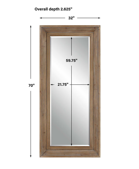 Missoula Large Natural Wood Mirror - Dark Brown by Uttermost - View 7