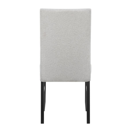 5pc Dining Set White Rectangular Marble-like Tabletop Dark-finished Base Upholstered Chairs Soft Wooden Dining Room Furniture - sold by Home Elegance USA