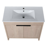 36 Inch Freestanding Bathroom Vanity with White Ceramic Sink & 2 Soft - Close Cabinet Doors (BVB02436PLO - F - BL9090B),W1286S00063 - W999S00065 - image - 16