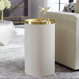 Circuit Brass & White Accent Table - White / Gold by Uttermost - View 2