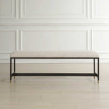 Halston Upholstered Bench - White / Black by Uttermost - View 3