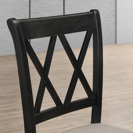 Arroyo 5-Piece Dining Set, Hairpin Dining Table with 4 Cross-back Chairs, Rich Black - sold by Home Elegance USA