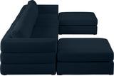 Beckham - Modular Sectional 6 Piece - Navy - Modern & Contemporary | Home Elegance USA