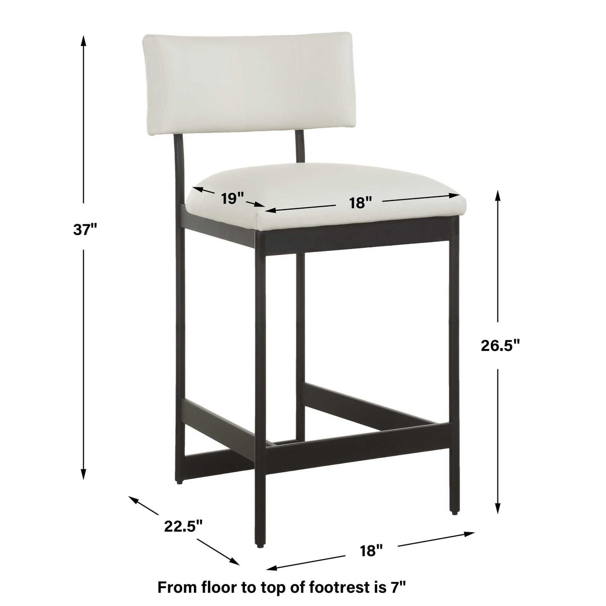 Apsley Counter Stool - Black / White by Uttermost - View 8