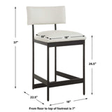 Apsley Counter Stool - Black / White by Uttermost - View 8