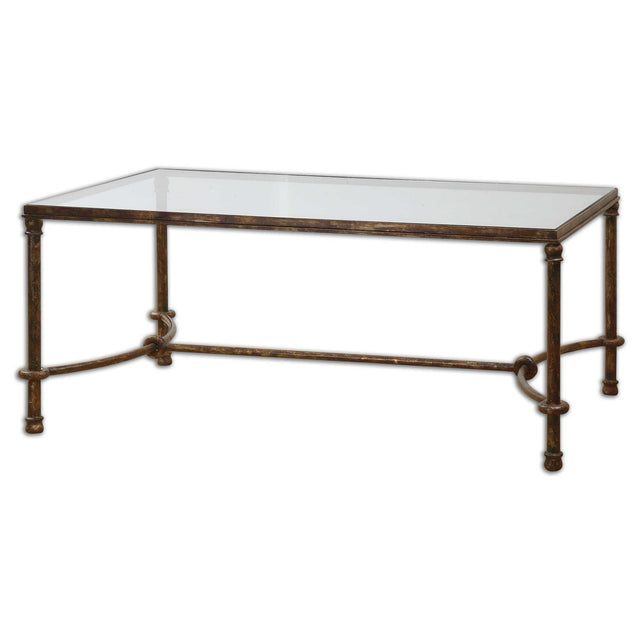 Warring Iron Coffee Table - Dark Brown by Uttermost - View 1
