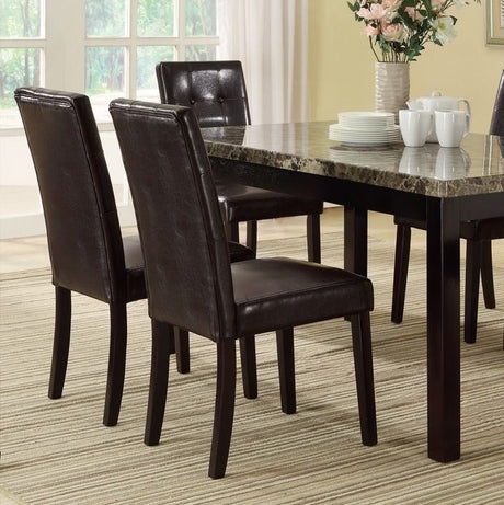 Faux Marble Table Top Upholstered chairs 7pc Dining set Dining Table and 6x Side Chairs Tufted Back Chair - sold by Home Elegance USA