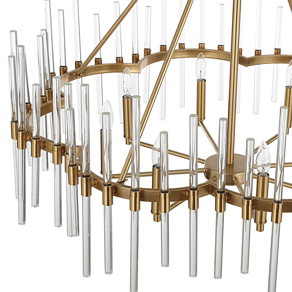 Crystal Stick 8 Light Chandelier Brass - Bronze by Uttermost - View 11