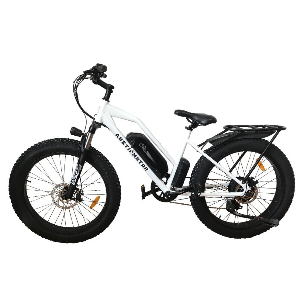 AOSTIRMOTOR 26" 750W Camouflage Electric Bike Fat Tire P7 48V 12.5AH Removable Lithium Battery for Adults with Detachable Rear Rack Fender(White)S07 - G | Home Elegance USA