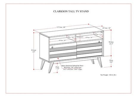 Clarkson - TV Stand - Rustic Natural Aged Brown - sold by Home Elegance USA