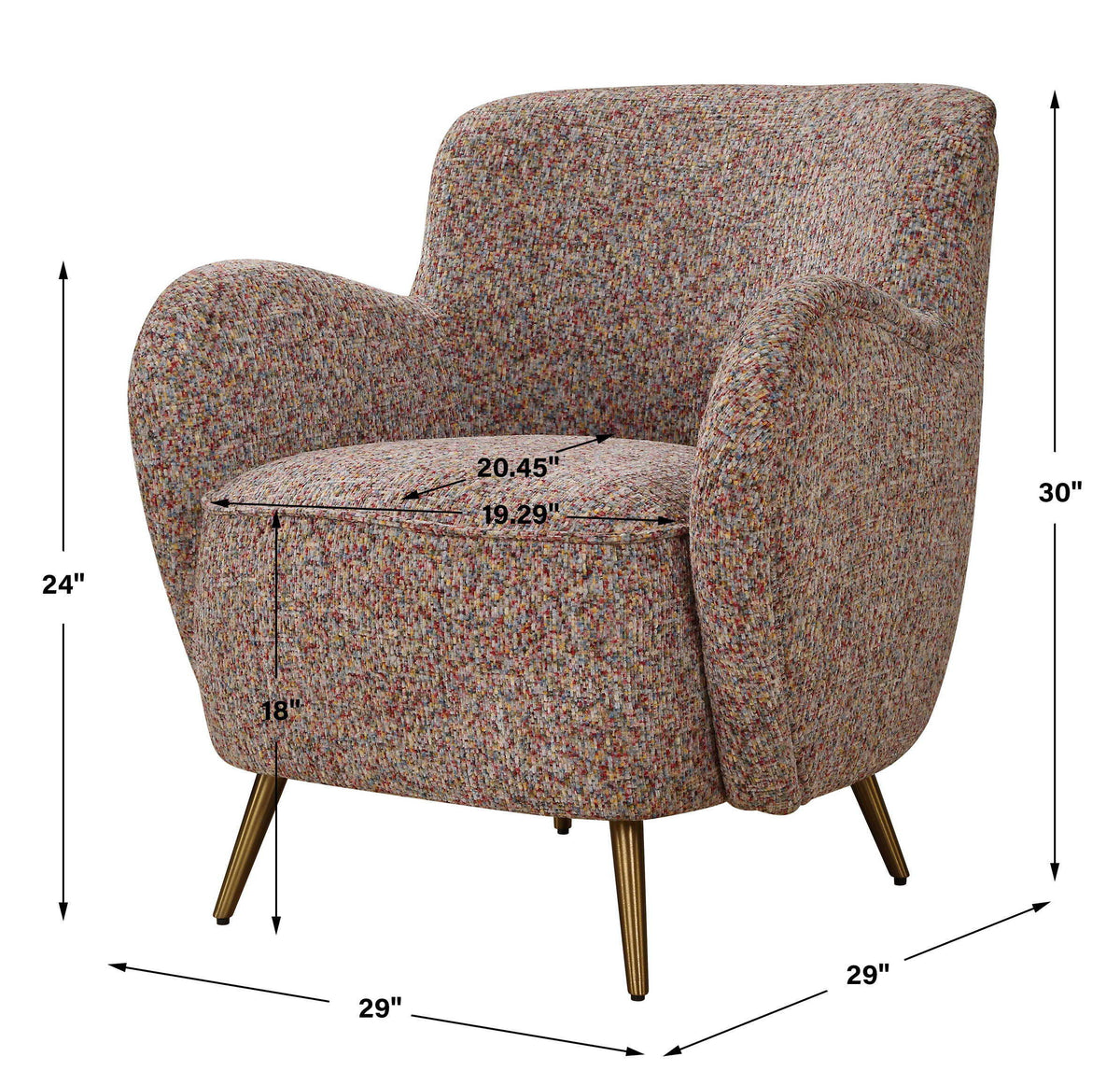 Gemstone Toned Accent Chair Confetti - Gray by Uttermost - View 10