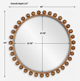 Cyra Wood Beaded Round Mirror - Bronze by Uttermost - View 9