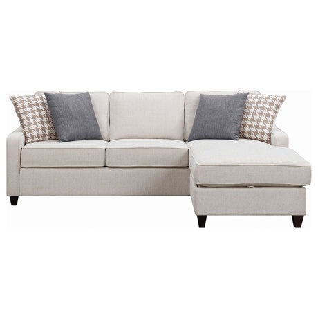Isla Platinum L-shaped Upholstered Sectional Sofa with Pillows - sold by Home Elegance USA