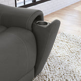 Carter Power Reclining Loveseat With Power Headrests & Lumbar - Smoke | Flexsteel
