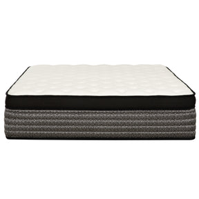 Premium 16 in. Queen Size Hybrid Mattress in a Box, Plush Gel Memory Foam Top with Cooling Technology, White/Gray