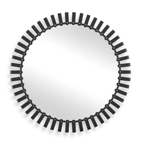 Jael Round Iron Bands Mirror - Black by Uttermost - View 1
