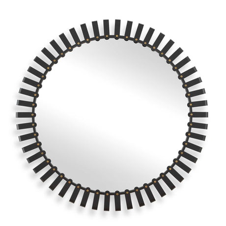Jael Round Iron Bands Mirror - Black by Uttermost - View 1