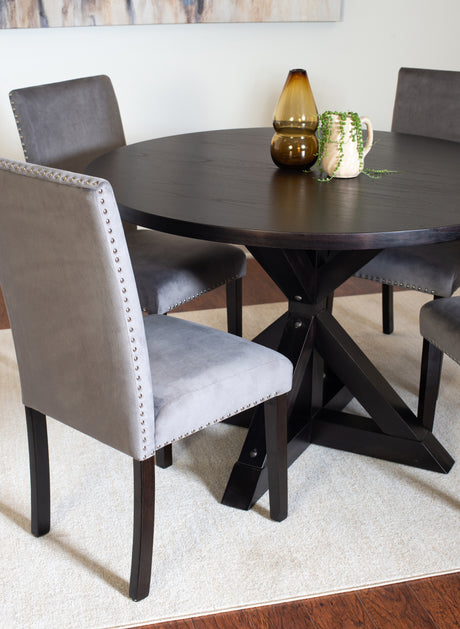 Enbridge 5-piece Dining Set, Cross-Buck Dining Table with 4 Stylish Chairs - sold by Home Elegance USA