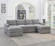 6-Piece Modular Sectional Sofa Set – Graphite Morgan Suede with Plush Pillow Top & Triple Layer Cushion | Modern Comfort for Living Rooms - sold by Home Elegance USA