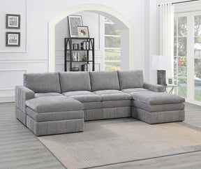 6-Piece Modular Sectional Sofa Set – Graphite Morgan Suede with Plush Pillow Top & Triple Layer Cushion | Modern Comfort for Living Rooms - sold by Home Elegance USA