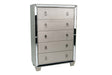 Traditional Silver Finish 1pc Chest Bedroom Furniture Stainless Deco Panel 5-Drawers Hanging Pull Storage Space
