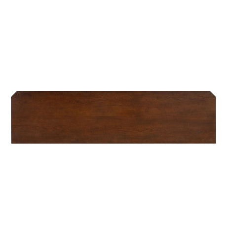Modern Style TV Stand 3 Drawers Gold Round Knobs And Legs Felt Line Drawers Dark Cherry Finish - sold by Home Elegance USA