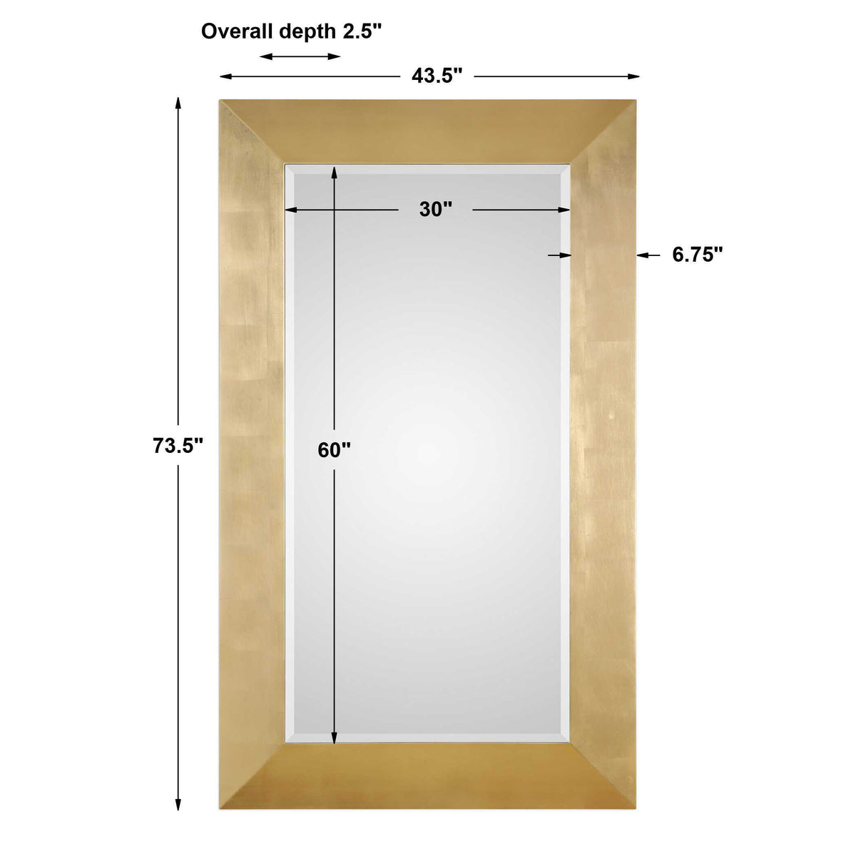 Chaney Mirror - Gold by Uttermost - View 5