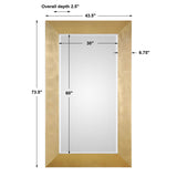 Chaney Mirror - Gold by Uttermost - View 5