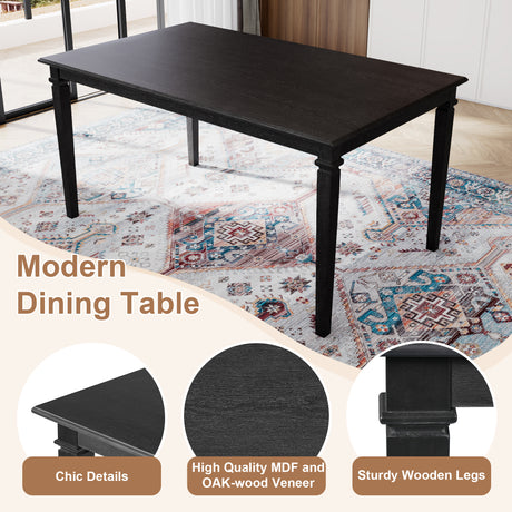 6-Piece Retro Dining Room Set, Classic Kitchen Furniture Set, Wooden Rectangular Table and 4 Chairs with Bench for kitchen & Dining Room, Easy Assembly, Space Saving, DOVETAIL GREY - sold by Home Elegance USA